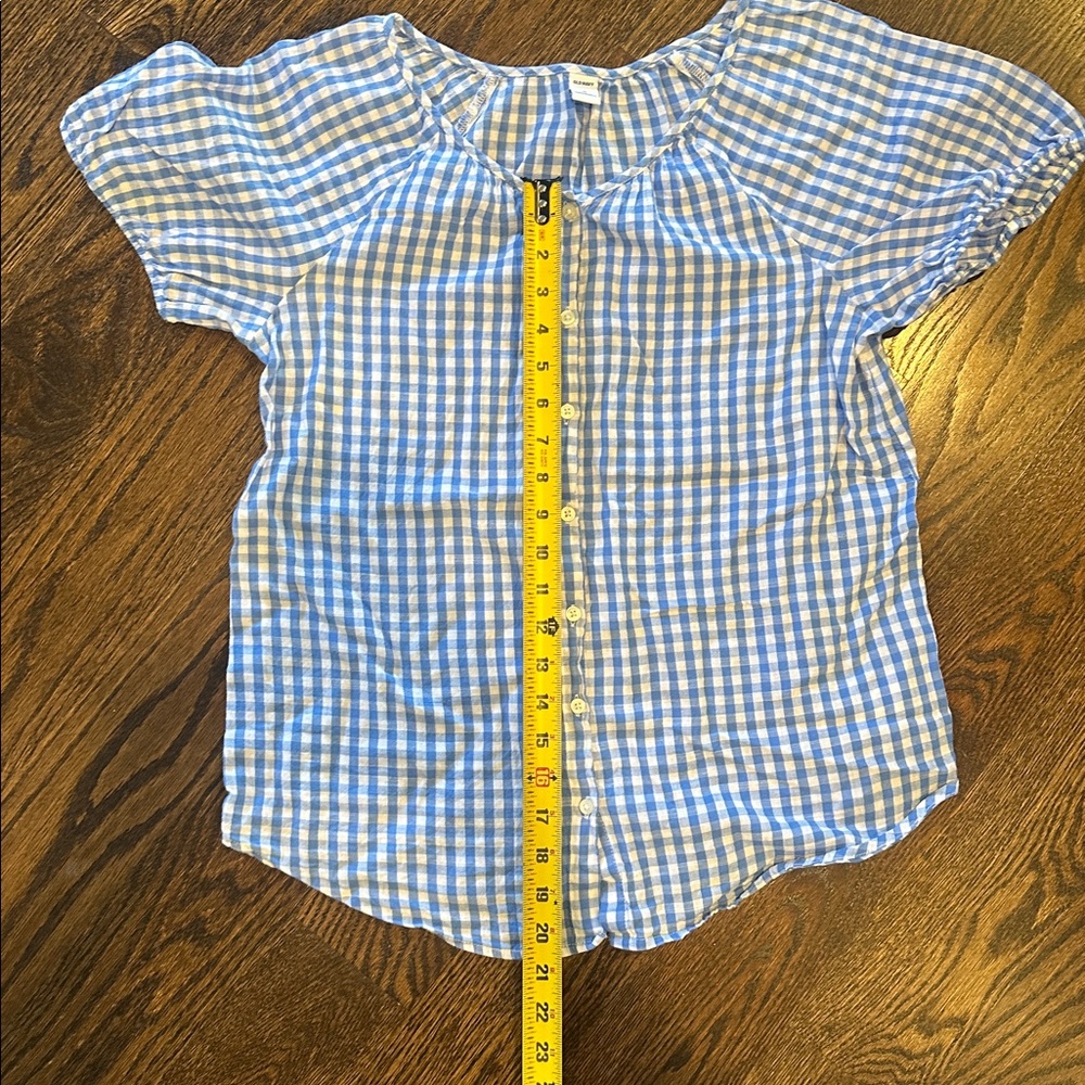 Old Navy blue and white gingham top - Picture 7 of 10